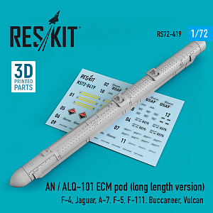 Additions (3D resin printing) 1/72 AN / ALQ-101 ECM pod (long length version) (ResKit)