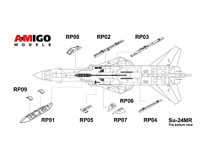 Additions (3D resin printing) 1/72 AP-402M panoramic camera and Aist-M television reconnaissance equipment Su-24MR