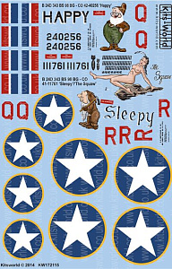 Decal 1/72 Consolidated B-24D Liberator 343 BS 98 BG - CO 42-40256 'Happy'  (Kits-World)