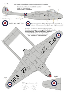 Decal 1/72 de Havilland Vampire F.3, FB.5 & FB.9 Collection (Aims)