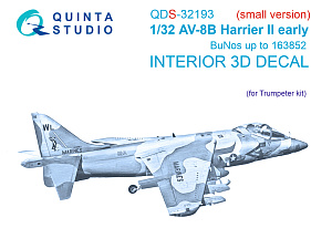 AV-8B Harrier II early 3D-Printed & coloured Interior on decal paper (Trumpeter) (Small version)