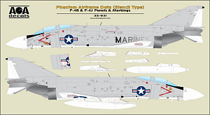 Decal 1/32 Phantom Airframe Data (Stencil Type) - McDonnell F-4B & F-4J Panels & Markings (AOA Decals)