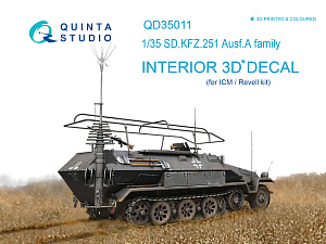 KFZ 251 Ausf.A 3D-Printed & coloured Interior on decal paper (for ICM kits)