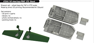 Additions (3D resin printing) 1/72 Grumman F6F wheel bays 3D-Printed (designed to be used with Eduard kits) 