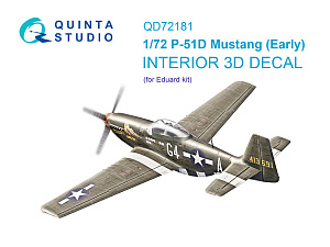 P-51D Mustang Early 3D-Printed & coloured Interior on decal paper (Eduard)