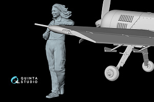 Svetlana stending near SU-31 (Quinta Models)