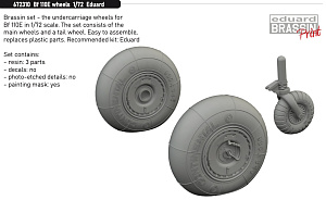 Additions (3D resin printing) 1/72 Messerschmitt Bf-110E wheels (designed to be used with Eduard kits) 