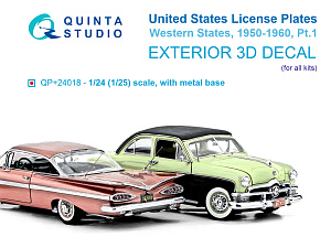 Western U.S. License Plates 1950-1960 Pt.1 (All kits) (with metal base)