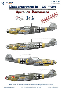 Decal 1/72 Bf-109 F-2/4  JG 53 (Operation Barbarossa) - limited edition (Colibri Decals)