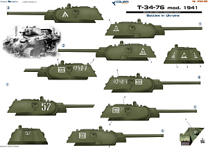 Decal 1/35 T-34-76 model 1941. Part II  Battles in Ukraine (Colibri Decals)