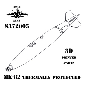 Additions (3D resin printing) 1/72 MK-82 Aviation Bomb (6 pieces included) (thermally protect) (Scale Arms)