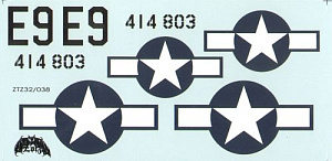 Decal 1/32 North-American P-51D Mustangs (3) (Zotz)