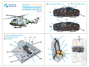 Lynx AH-7 3D-Printed & coloured Interior on decal paper (Airfix) (with 3D-printed resin parts)