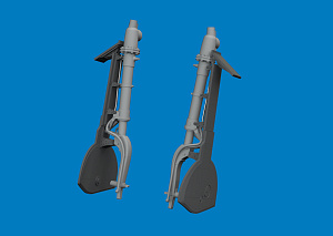 Additions (3D resin printing) 1/48 Mitsubishi A6M undercarriage legs 3D-Printed 1/48 (designed to be used with Eduard kits)