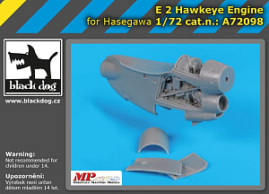 Additions (3D resin printing) 1/72 Grumman E-2C Hawkeye engine (designed to be used with Hasegawa kits) 