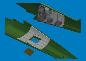 Additions (3D resin printing) 1/48 Avia S-199 radio compartment (3D-Printed) 1/48 (designed to be used with Eduard kits)