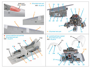 RF-4C Phantom II (early) 3D-Printed & coloured Interior on decal paper (Hasegawa) (Small version) (with 3D-printed resin parts)