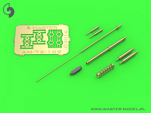 Aircraft detailing sets (brass) 1/72 Boeing/Hughes AH-64 Apache - M230 Chain Gun barrel (30mm), Pitot tubes and tail antenna 