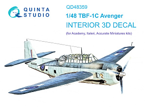 TBF-1 Avenger 3D-Printed & coloured Interior on decal paper (Academy)