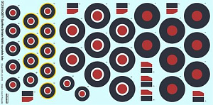 Decal 1/72 Spitfire British WWII roundels late
