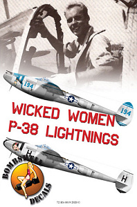 Decal 1/72 Lockheed P-38J Lightnings Wicked Women P-38 Lightnings (Bombshell)