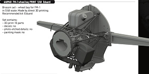 Additions (3D resin printing) 1/48 General-Motors FM-1 Wildcat wheel bays 3D-Printed (designed to be used with Eduard kits) 