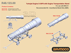 Additions (3D resin printing) 1/48 Collection of 4 sets for MiG-31 (AMK) (Raymoco)