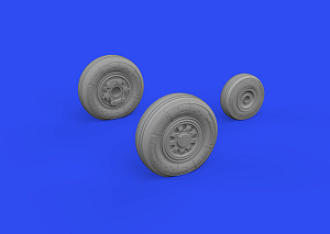 Additions (3D resin printing) 1/48 Lockheed-Martin F-35B wheels (designed to be used with Italeri kits)