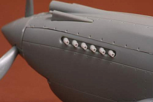 Additions (3D resin printing) 1/48 Curtiss P-40B Warhawk/Tomahawk IIB exhaust set (designed to be used with Airfix kits)