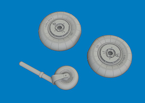 Additions (3D resin printing) 1/72 Messerschmitt Bf-109K-4 wheels 1/72 (designed to be used with Eduard kits)