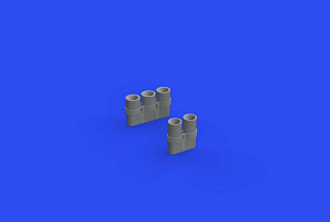 Additions (3D resin printing) 1/48 Grumman F6F-3/F6F-5 Hellcat exhaust stacks (designed to be used with Eduard kits) 