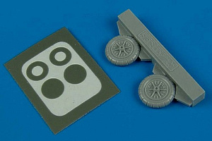 Additions (3D resin printing) 1/72      Messerschmitt Bf-109E/Bf-109F wheels and paint masks