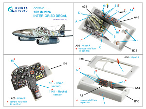 Me 262A 3D-Printed & coloured Interior on decal paper (Arma Hobby)