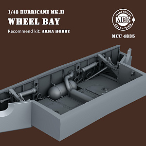 Additions (3D resin printing) 1/48 Hawker Hurricane Mk.II Wheel bay (designed to be used with Arma Hobby kits) (MCC)
