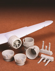 Additions (3D resin printing) 1/72 Bristol Blenheim Mk.I/Mk.IV engine cowling + exhaust set (designed to be used with Airfix kits)