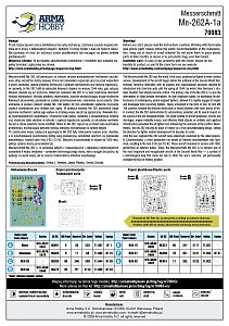 Model kit 1/72 Messerschmitt Me-262A-1a "White 3" (W.Nr. 500071) (Arma Hobby)