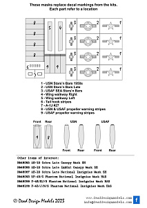 Douglas A-1H/J Skyraider National Insignia (designed to be used with Tamiya kits)