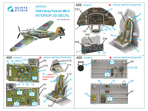 Fairey Fulmar Mk.II 3D-Printed & coloured Interior on decal paper (Trumpeter)