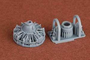 Additions (3D resin printing) 1/72 Curtiss H-75 A1/A2 Hawk engine set (designed to be used with Arma Hobby kits)