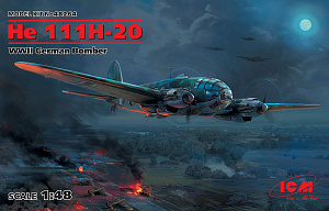Model kit 1/48 Heinkel He-111H-20 WWII German Bomber (ICM)