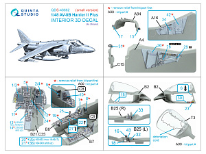 AV-8B Harrier II Plus 3D-Printed & coloured Interior on decal paper (UMa) (Small version)