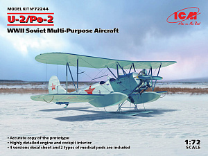 Model kit 1/72 U-2/Po-2 Soviet WWII Multi-Purpose Aircraft (ICM)