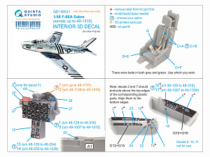 F-86A Sabre 3D-Printed & coloured Interior on decal paper (Clear Prop) (with 3D-printed resin parts)