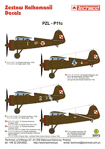 Decal 1/32 PZL P.11c (Techmod)