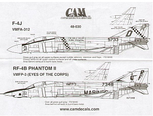 Decal 1/48 McDonnell RF-4B Phantom/F-4J Phantom (2) (CAM)