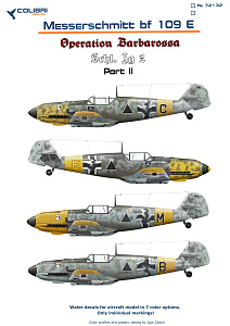 Decal 1/72 Bf-109 E (Schl)/LG 2  (Operation Barbarossa) Part II (Colibri Decals)