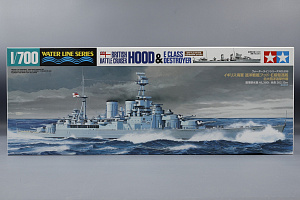 Model kit 1/700 Hood – British Battle Cruiser & E Class Destroyer (Battle of the Denmark Strait) (Tamiya)
