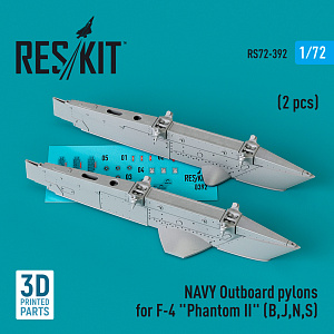 Additions (3D resin printing) 1/72 NAVY Outboard pylons for McDonnell F-4 Phantom II (ResKit)