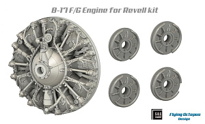 Additions (3D resin printing) 1/72 Boeing B-17F/B-17G Flying Fortress engine set (designed to be used with Revell kits) 3D-printed resin