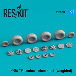 Additions (3D resin printing) 1/72 Boeing P-8A Poseidon wheels set (weighted) (ResKit)